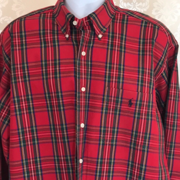 ralph lauren red tartan shirt
